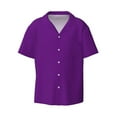 thumbnail image 1 of Gaeub Purple Men's Lapel Short Sleeve Shirt, Relaxed Fit Shirt, Soft and Breathable for Outdoors Party Travel - 3X-Large, 1 of 7