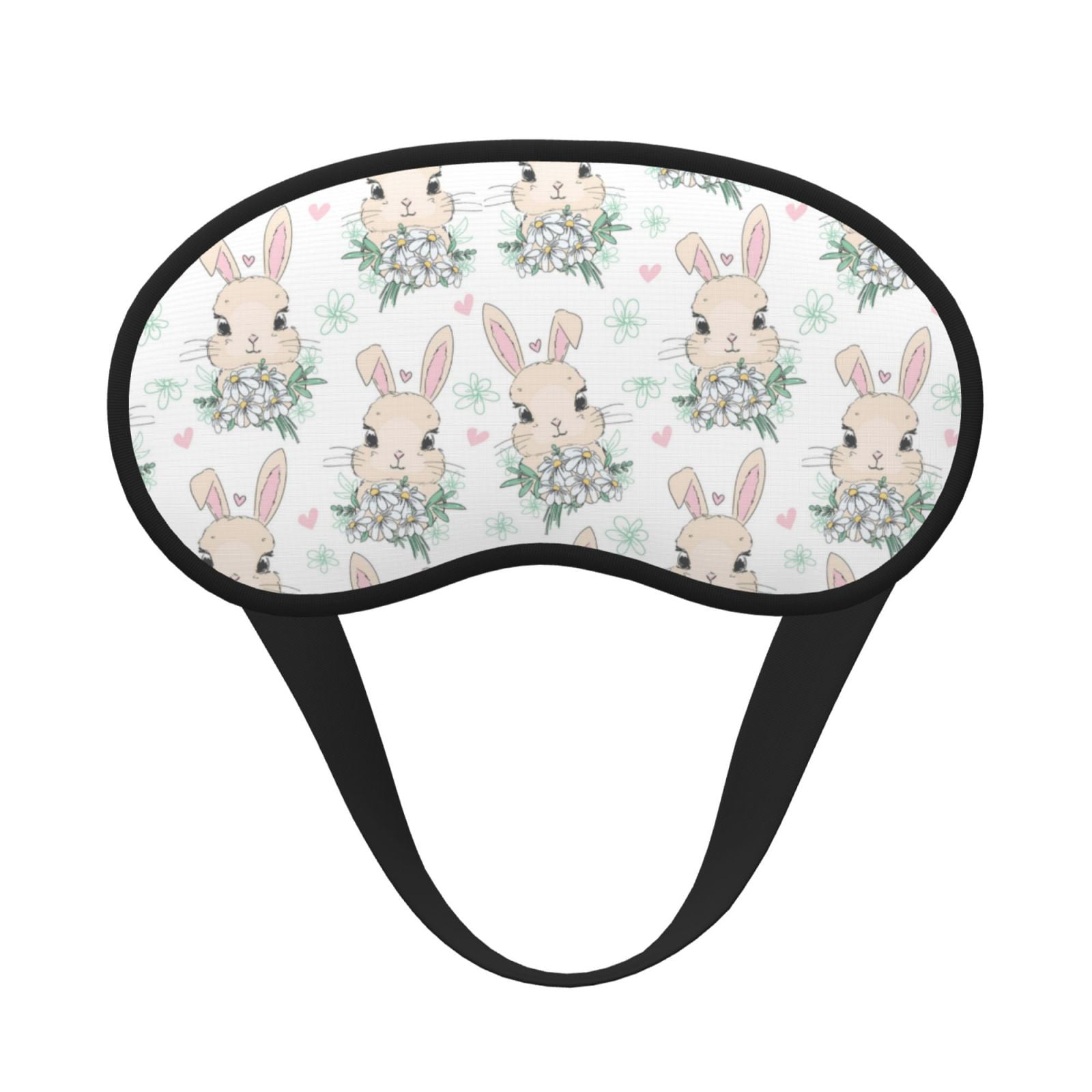 Gaeub Rabbit And Flower Printed Sleep Mask, Eye Masks for Sleeping, Eye