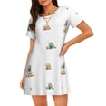thumbnail image 1 of Gaeub Rabbit Blowing Dandelions Print Women's Short-Sleeved Nightdress,Loose Comfy Pajama Sleepwear,Summer Night-dresses for Women, 1 of 6