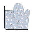 thumbnail image 1 of Gaeub Rabbit Is Eating Carrots Print Oven Mitts and Pot Holders Sets of 2,Heat Resistant Pad,Cooking Gloves, for Baking BBQ Home Decor, 1 of 7