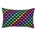 thumbnail image 1 of Gaeub Rainbow Hearts Print Double Sided Plush Decorative Throw Pillow Cover, Sofa Cushion Cover, Plush Cushion Cover，Excluding Pillow Core-16"x24", 1 of 6