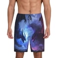 thumbnail image 1 of Gaeub Red And Blue Fire Dragon Print Men's Short Pajama Pants, Sleep Shorts, Household Pants, Casual Pants with Pockets-4X-Large, 1 of 6