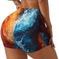 thumbnail image 1 of Gaeub Red And Blue Waves Print Workout Shorts for Women,Seamless Scrunch Short,Gym Yoga Running Sport Active Exercise Fitness Shorts-Large, 1 of 8