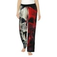 thumbnail image 1 of Gaeub Red And White Screaming Demon Skull Soft Pajama Pants for Women,&nbsp;Wide Leg Comfy Casual Lounge Yoga Capri Pants Wide Leg-Medium, 1 of 6