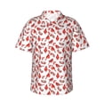 thumbnail image 1 of Gaeub Red Birds Print Men's Hawaiian Shirt,Button Down Short Sleeves Shirts,Tropical Beach Casual Button Down Shirts,Large, 1 of 7