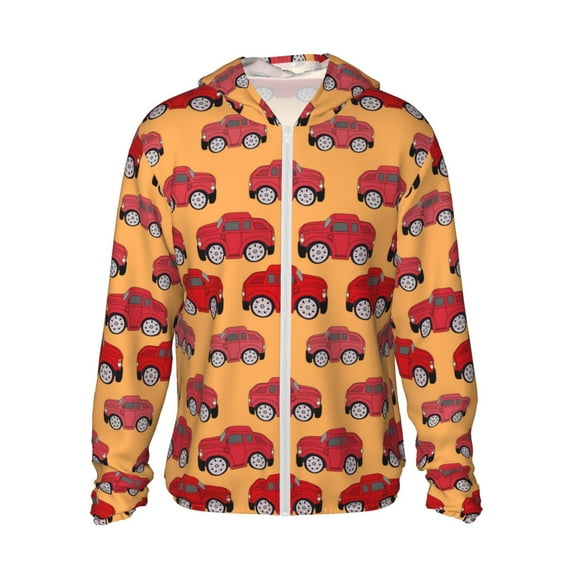 Gaeub Red Cars Men's and Women's UPF 50+ Long-Sleeved Sun Protection Clothing, Fishing Shirt Long Sleeve Zip - X-Large