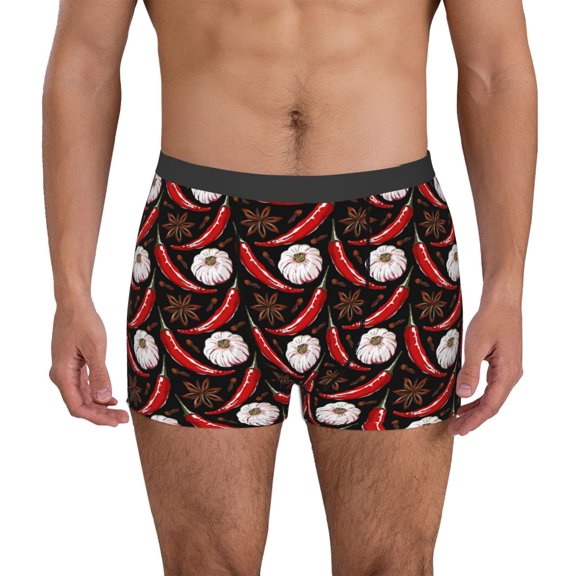 Gaeub Red Hot Chili 1 Print Men's Boxer Briefs,Super Fit Boxer Briefs for Men,Quick-Dry Underwear with 4-Way Stretch-X-Large