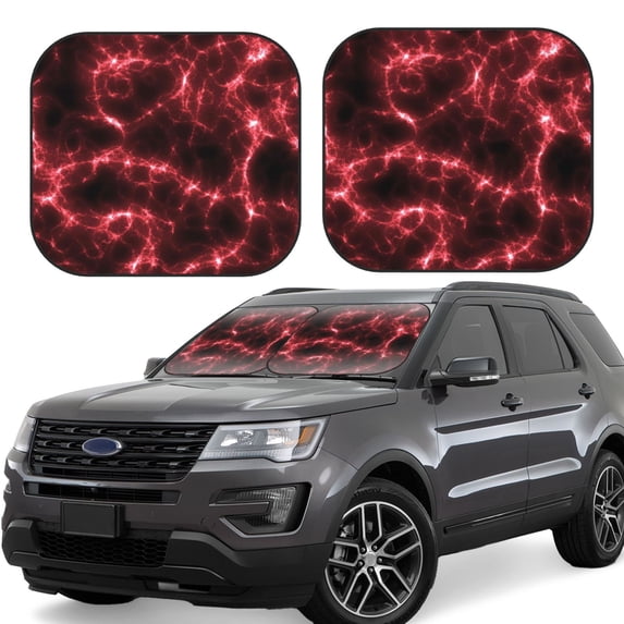 Gaeub Red Line Foldable Auto Sun Blocker Visor, Sunshade for Car Front Window, Keeps Your Vehicle Cool - Large