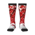 thumbnail image 1 of Gaeub Red Maple Leaf Printed Design Socks Stretchy High Tube Socks for Men Women Teens , Softball Soccer Socks for Hiking, Sport, 1 of 6