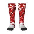 thumbnail image 1 of Gaeub Red Maple Leaf Printed Design Socks Stretchy High Tube Socks for Men Women Teens , Softball Soccer Socks for Hiking, Sport, 1 of 6