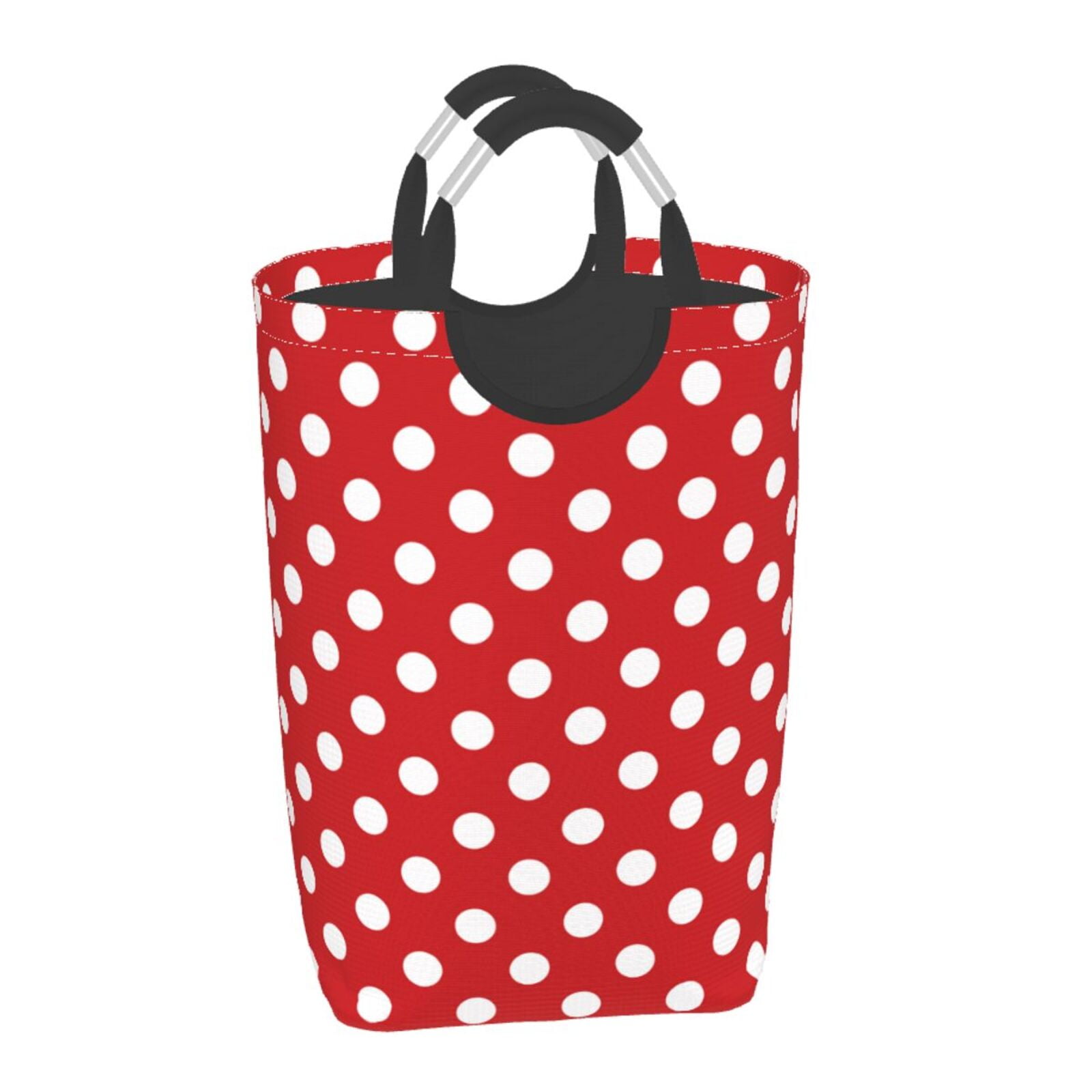 Red Polka Dot Sunflower Laundry Basket