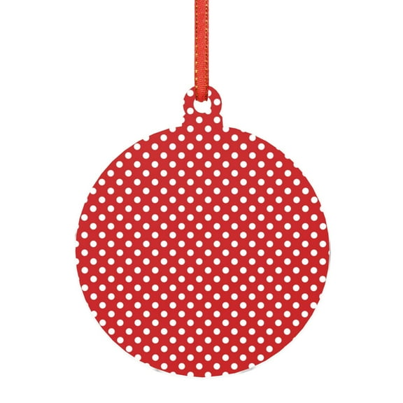 Gaeub Red Polka Dot Print Christmas Ornaments for Christmas Tree,Christmas Decor,Christmas Decorative Hanging Pendants,Acrylic Christmas Decorations -Round Shape
