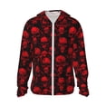thumbnail image 1 of Gaeub Red Skulls Men's and Women's UPF 50+ Long-Sleeved Sun Protection Clothing, Fishing Shirt Long Sleeve Zip - Medium, 1 of 9