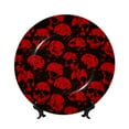 thumbnail image 1 of Gaeub Red Skulls Print Ceramic Plate,Dinner Plates,Bone China Decorative Plates with Display Stand,Art Ceramic Ornaments for Wall Hanging Decoration-10in, 1 of 6
