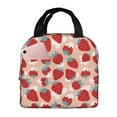 thumbnail image 1 of Gaeub Red Strawberry Print Lunch Bag Lunch Box for Women Men,Reusable Insulated Lunch Bags for Adults,Leakproof Cooler Lunch Tote Bag, Large Capacity for Work Travel Picnic, 1 of 8