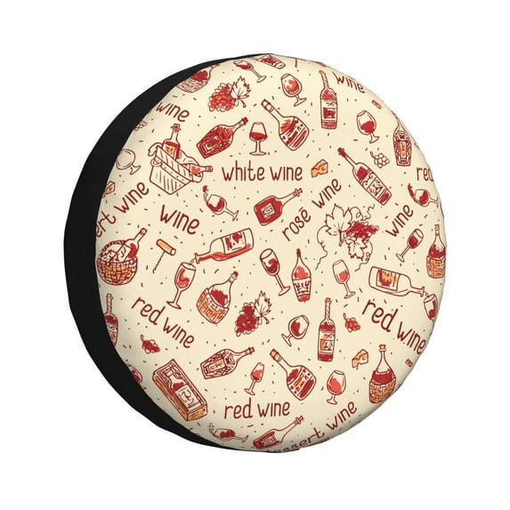 Gaeub Red Wine 14-17in Tire Cover, Spare Tire Cover, for Camper Caravan, Trailer, Car, Truck, SUV, Jeep - 15 inch