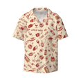 thumbnail image 1 of Gaeub Red Wine Men's Lapel Short Sleeve Shirt, Relaxed Fit Shirt, Soft and Breathable for Outdoors Party Travel - 3X-Large, 1 of 7