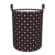 Gaeub Red and white polka dots Dirty Clothes Storage Basket, Toy Storage Bin for Storing Clothing, Diapers, Toys - Small