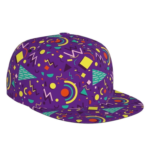 Gaeub Retro 80s Style Flat Bill Snapback Hats Baseball Caps with Adjustable for Running Workouts and Outdoor Activities
