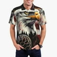 thumbnail image 1 of Gaeub Retro American Eagle A Print Men's Polo Shirts, Short Sleeve Golf Performance Shirts,Stretchy Golf Shirts,Casual Summer Beach Shirts-Large, 1 of 6