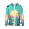 thumbnail image 1 of Gaeub Retro Palm Beach Sunset Men's and Women's UPF 50+ Long-Sleeved Sun Protection Clothing, Fishing Shirt Long Sleeve Zip-XX-Large, 1 of 7