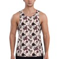 thumbnail image 1 of Gaeub Retro Red Black Roses Men's Athletic Tank Top, Workout Sleeveless Shirts, Running Tank Tops for Gym, Running, Training - X-Large, 1 of 9