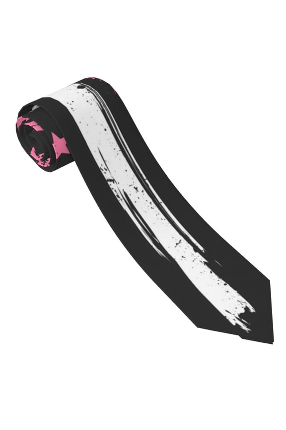 Ribbon Breast Cancer Awareness Men's Classic Woven Jacquard Necktie Perfect for Weddings & Parties