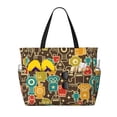 thumbnail image 1 of Gaeub Robot and Monsters Beach Travel Bag, Multi-Pocket Beach Bag, Summer Vacation Bag, Beach Essentials Tote, 1 of 7