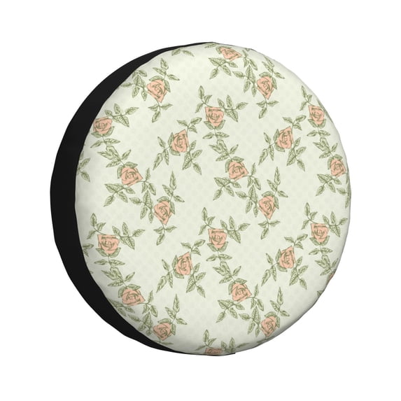 Gaeub Rose 14-17in Tire Cover, Spare Tire Cover, for Camper Caravan, Trailer, Car, Truck, SUV, Jeep - 14 inch