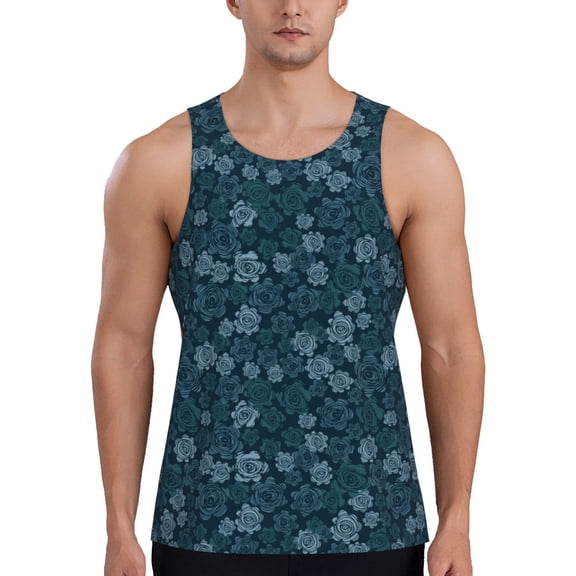 Gaeub Rose Flowers Men's Athletic Tank Top, Workout Sleeveless Shirts, Running Tank Tops for Gym, Running, Training - 3X-Large