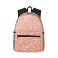 thumbnail image 1 of Gaeub Rose Gold Glitter School Backpack Waterproof Bookbag for Men Women College High School Bags, 1 of 8
