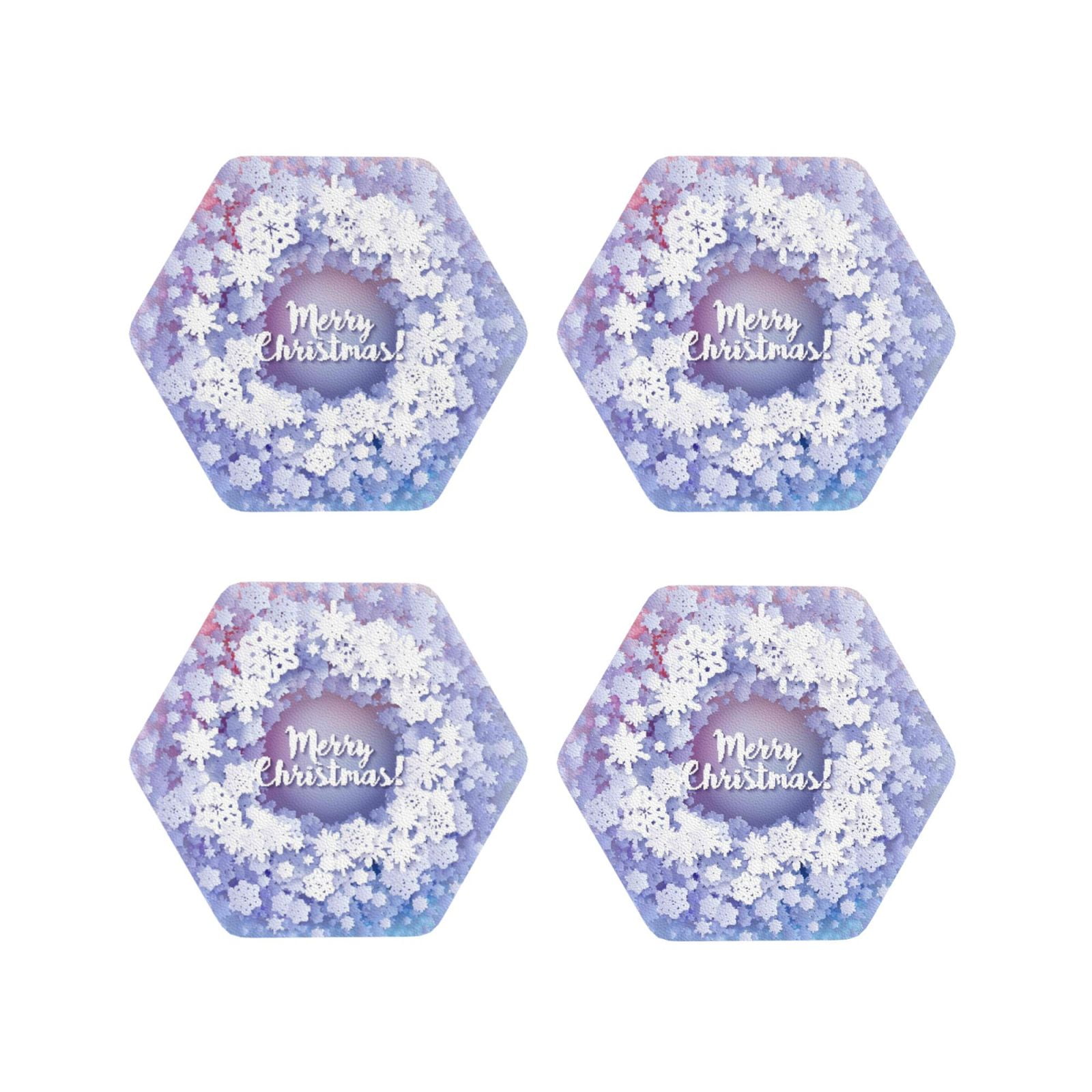 Pevtufa Spring Flower Leather Coasters - Set Of 4 PU Leather Drink Coasters For Table Protection 5 thumbnail image