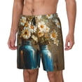 thumbnail image 1 of Gaeub Rustic Daisy Mason Jars Print Mens Swim Trunks with Compression Liner,Board Shorts Quick Dry,Beach Swimwear with Pockets-Medium, 1 of 6