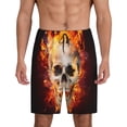thumbnail image 1 of Gaeub Satanic Skull Printed Men's Short Pajama Pants, Lightweight Lounge & Sleep Bottoms Keep You Cool - XX-Large, 1 of 9