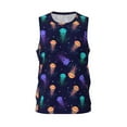 thumbnail image 1 of Gaeub Sea Jellyfish Men's Mesh Basketball Jersey, Quick-Drying Sleeveless Top S-4XL, Loose Muscle Tank Top -Medium, 1 of 9