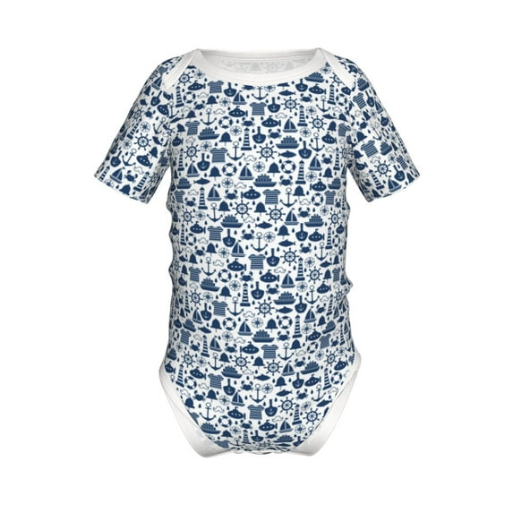 Gaeub Seaside Primary Color Print Infant Climbing Onesie,Toddler Outfit,Newborn Baby Bodysuit,Baby Boy Girl Clothes -2 Years