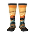 thumbnail image 1 of Gaeub Serene Ocean Sunset Printed Design Socks Stretchy High Tube Socks for Men Women Teens , Softball Soccer Socks for Hiking, Sport, 1 of 6