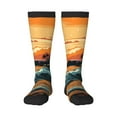thumbnail image 1 of Gaeub Serene Ocean Sunset Printed Design Socks Stretchy High Tube Socks for Men Women Teens , Softball Soccer Socks for Hiking, Sport, 1 of 6