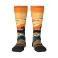 thumbnail image 1 of Gaeub Serene Ocean Sunset Printed Design Socks Stretchy High Tube Socks for Men Women Teens , Softball Soccer Socks for Hiking, Sport, 1 of 6