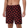 thumbnail image 1 of Gaeub Sexy Red Lips Kiss Print Mens Swim Trunks with Compression Liner,Board Shorts Quick Dry,Beach Swimwear with Pockets-Medium, 1 of 6