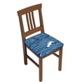 thumbnail image 1 of Gaeub Sharks on White Blue Striped Square Chair Seat Covers, Stretch Fitted Printed Chair Seat Cushion Cover for Kitchen, Office - One Size, 1 of 9