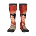 thumbnail image 1 of Gaeub Silhouette Trumpet Red Art Printed Design Socks Stretchy High Tube Socks for Men Women Teens , Softball Soccer Socks for Hiking, Sport, 1 of 6