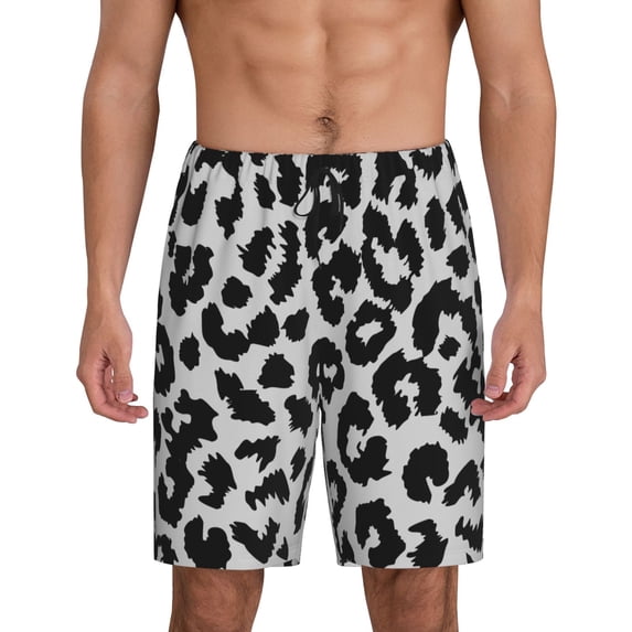Gaeub Similar To Leopard Print Printed Men's Short Pajama Pants, Lightweight Lounge & Sleep Bottoms Keep You Cool - 4X-Large