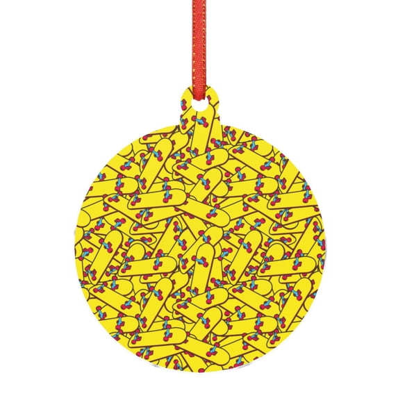 Gaeub Skateboard Print Christmas Ornaments for Christmas Tree,Christmas Decor,Christmas Decorative Hanging Pendants,Acrylic Christmas Decorations -Round Shape