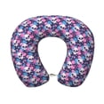 thumbnail image 1 of Gaeub Skull Flower Blue Print Memory Foam Travel Pillow,U-Shaped Neck Pillow,Head Neck Support Airplane Pillow,Flight Pillow for Traveling,Car,Home,Office,Washable Cover, 1 of 8