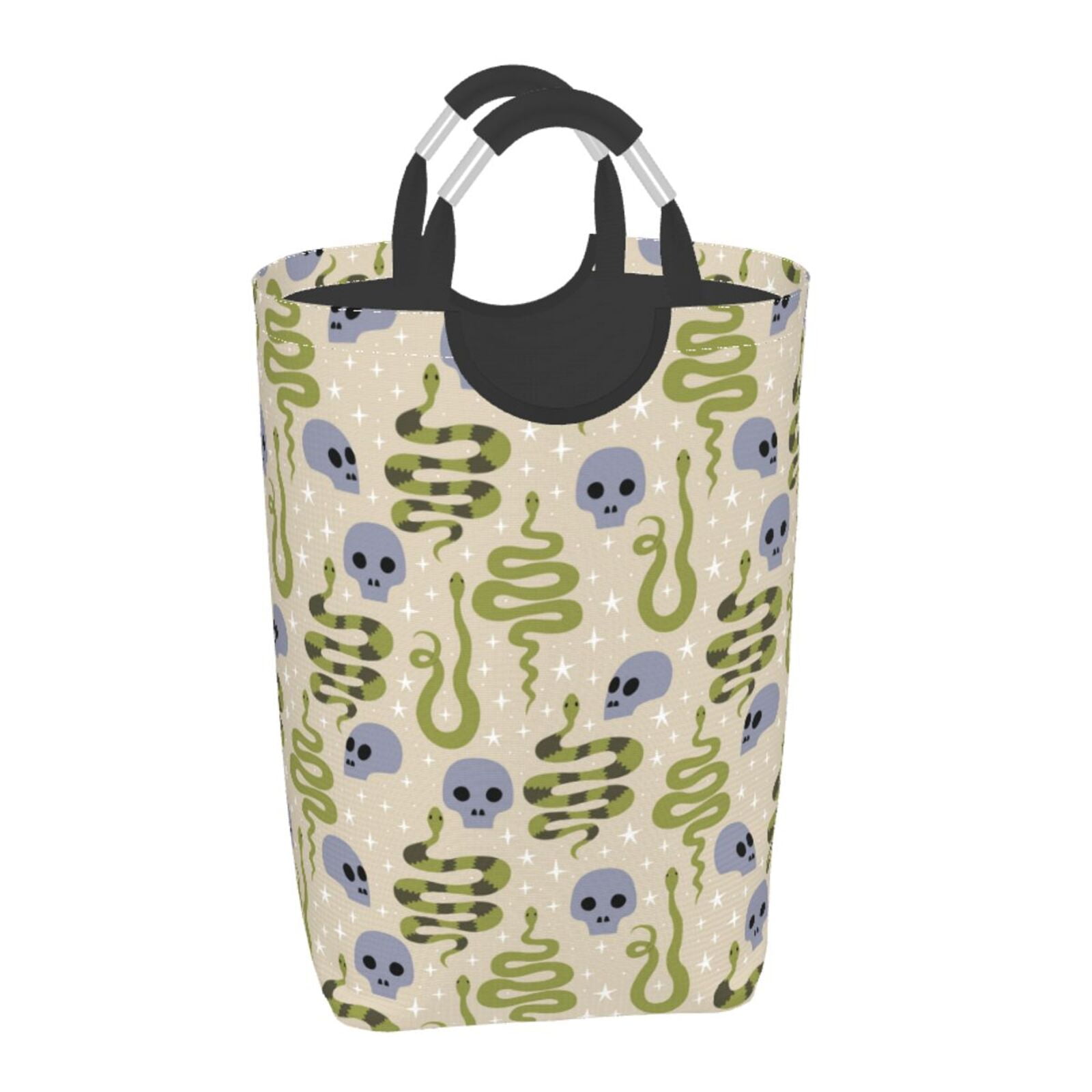 Gaeub Skull Snake Print 50L Large Laundry Hampers with Handles
