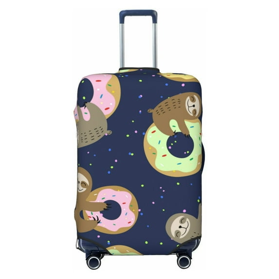 Gaeub Sloth with Donuts Elastic Luggage Cover with Concealed Zipper Dust-Proof Luggage Cover Protector - 18-32 inch - Large