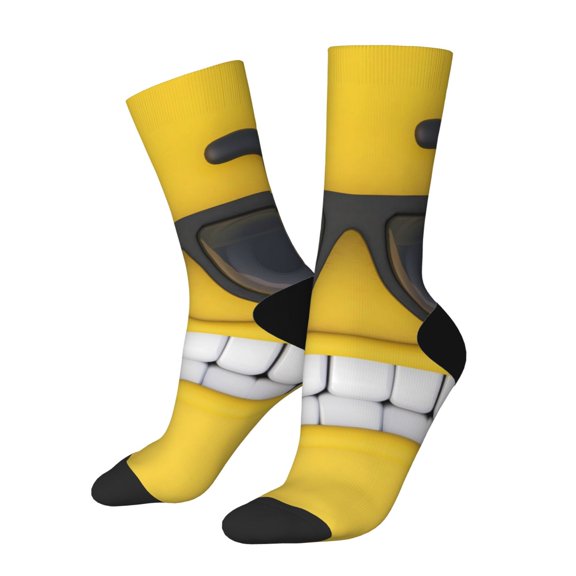 Gaeub Smiling With Sunglasses Print Adult Crew Socks,Mid-Calf Socks,Stylish & Comfortable Adult Socks for Men & Women,Crew Athletic Socks for Sport Running Traveling