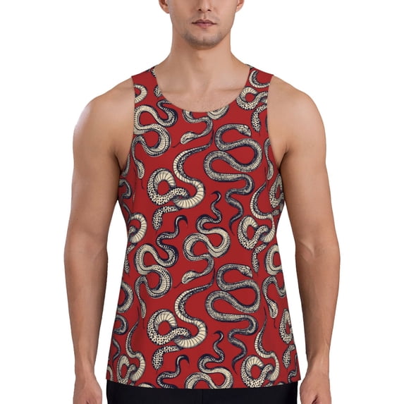 Gaeub Snake Men's Athletic Tank Top, Workout Sleeveless Shirts, Running Tank Tops for Gym, Running, Training - 3X-Large