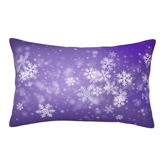 Gaeub Snowfall Sky White Purple Printed Pillow Case, Comfort Soft Hidden Zipper, Suitable for Sofa, Bedroom-16"x24"